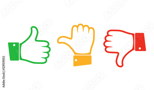 Hand with the thumb. Vector illustration.