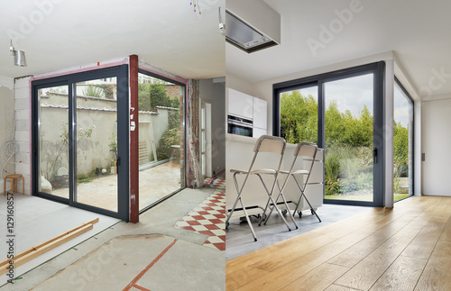 Foto Renovation of a Modern apartment interior Before and after