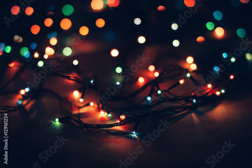 Vintage Christmas lanterns on a black background