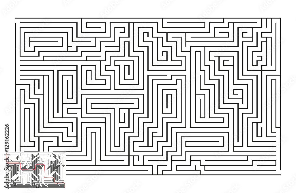 Large Vector Horizontal Maze with Answer 32 Large Vector Horizontal Maze with Answer 32