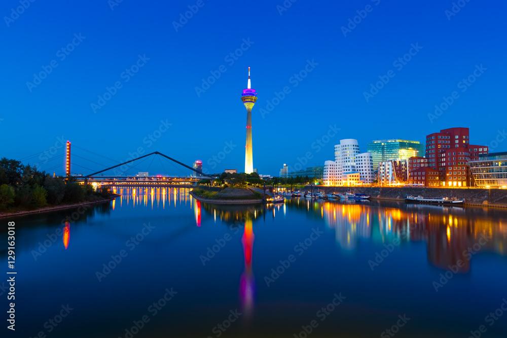 Dusseldorf Skyline at Night, Germany