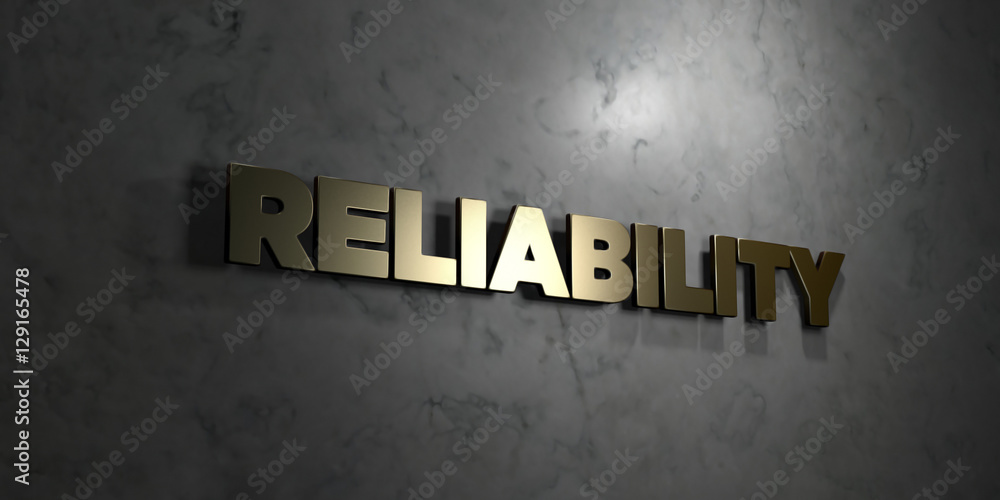 Reliability - Gold text on black background - 3D rendered royalty free stock picture. This image can be used for an online website banner ad or a print postcard. Reliability - Gold text on black background - 3D rendered royalty free stock picture. This image can be used for an online website banner ad or a print postcard.