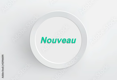 Nouveau paper frame on white wall. Vector.