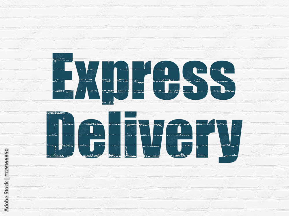 Business concept: Express Delivery on wall background