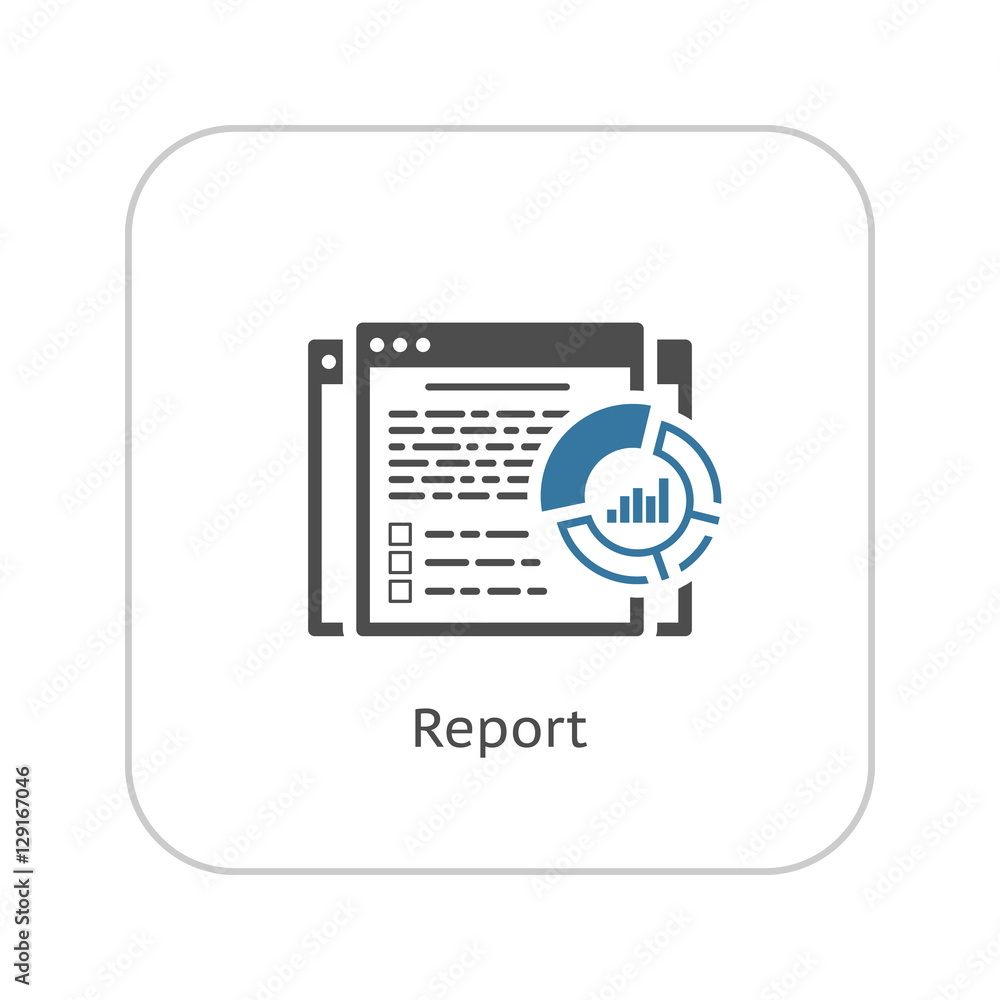 Report Icon. Flat Design.