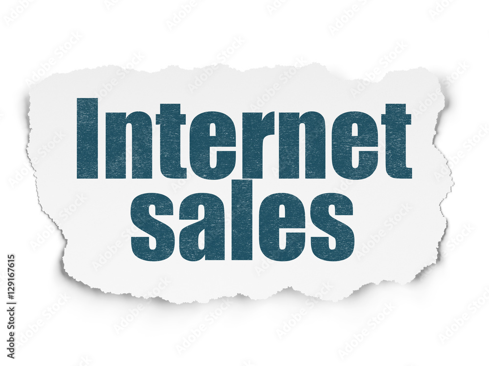 Advertising concept: Internet Sales on Torn Paper background Advertising concept: Internet Sales on Torn Paper background
