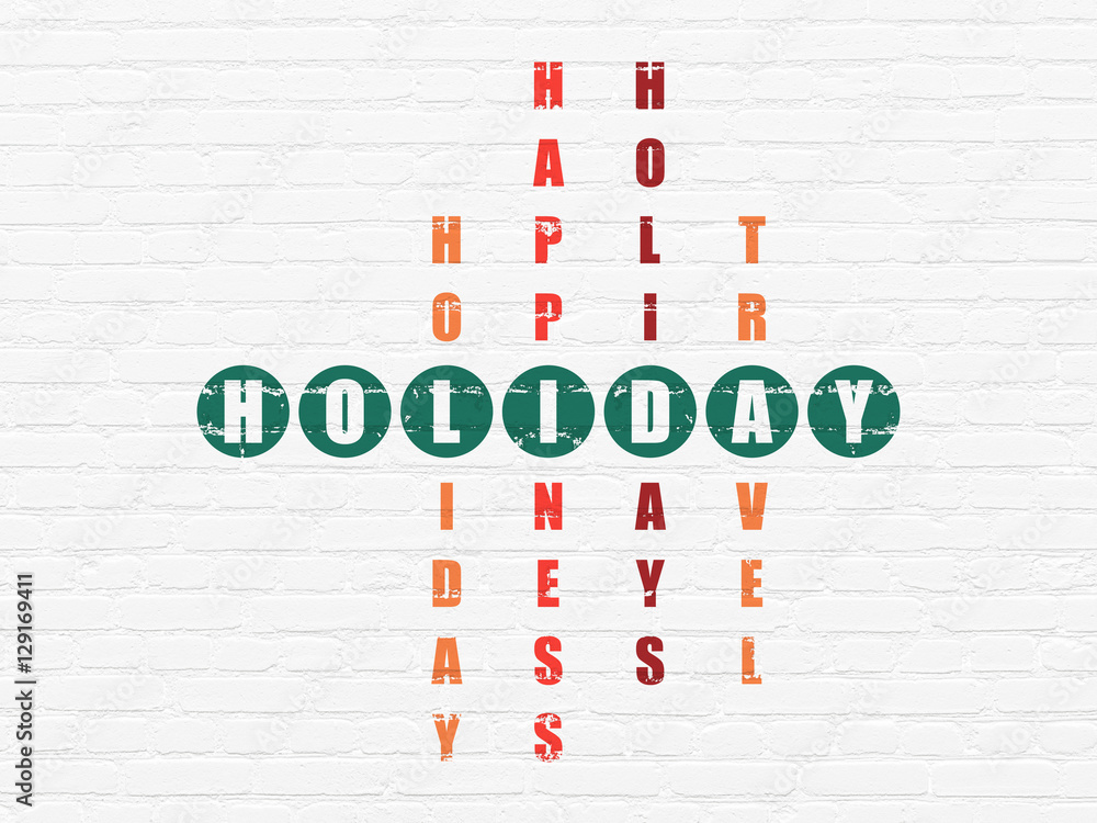 Holiday concept: Holiday in Crossword Puzzle Holiday concept: Holiday in Crossword Puzzle