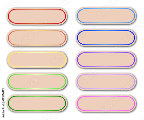 Set of Empty Buttons with Place for Your Text