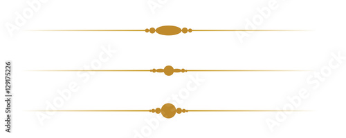 Simple Decorative Gold Borders on White Background