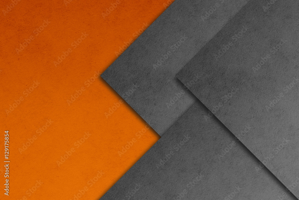 Material design wallpaper. Real paper texture. Gray and orange