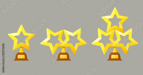 Winner gold cup. Trophy star icon.