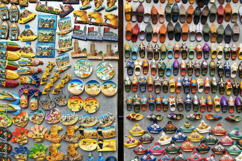 Souvenirs made of clay on the souk in Chefchaouen, Morocco, Africa