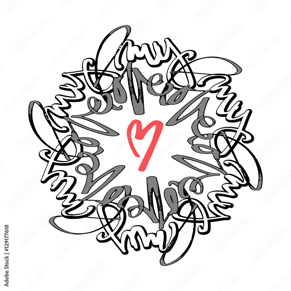 Love concept mandala style calligraphic lettering Love concept mandala style calligraphic lettering