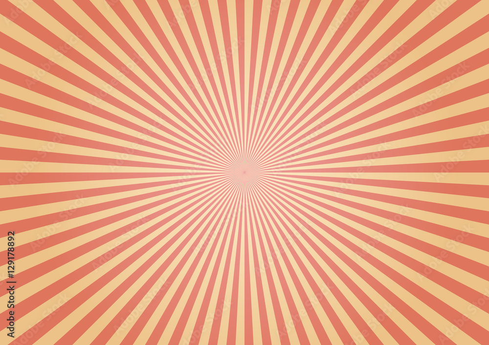 Vintage Red and Beige Background with Abstract Rays