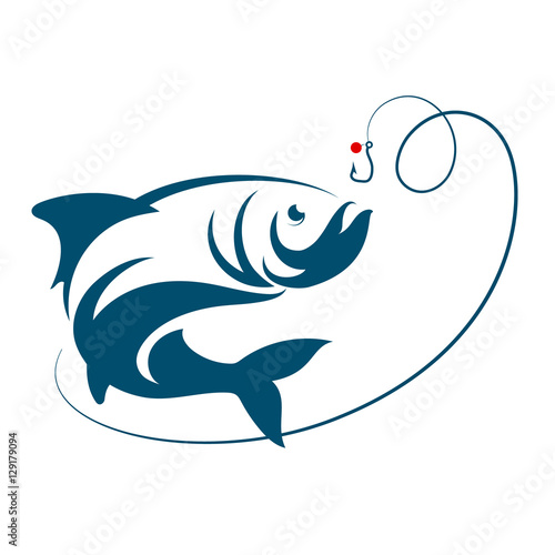 Fish jumping for bait hook