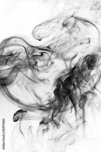 Toxic fumes movement on a white background..