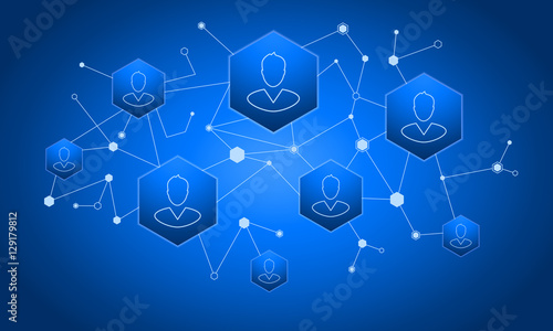 social network blue