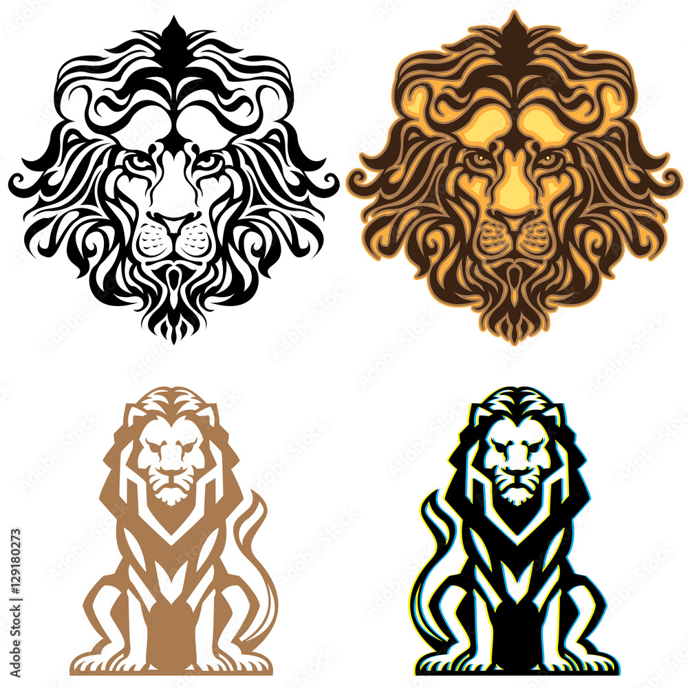 Fototapeta premium Lion logo set