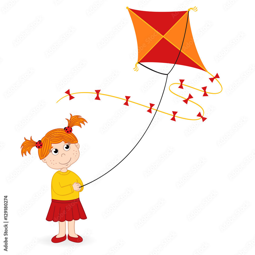 girl launching kite - vector illustration, eps
girl launching kite - vector illustration, eps