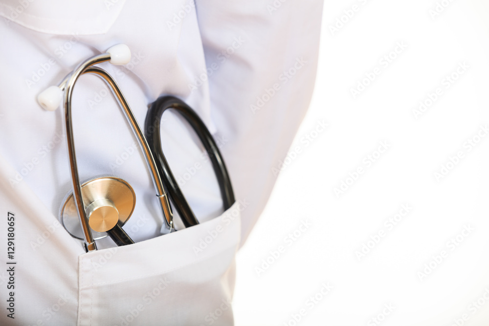 Doctor with a stethoscope on white background Doctor with a stethoscope on white background