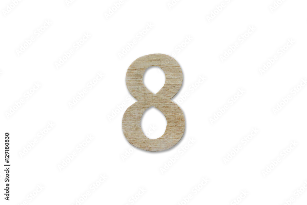 number 8 alphabet made from wood isolated on white background number 8 alphabet made from wood isolated on white background