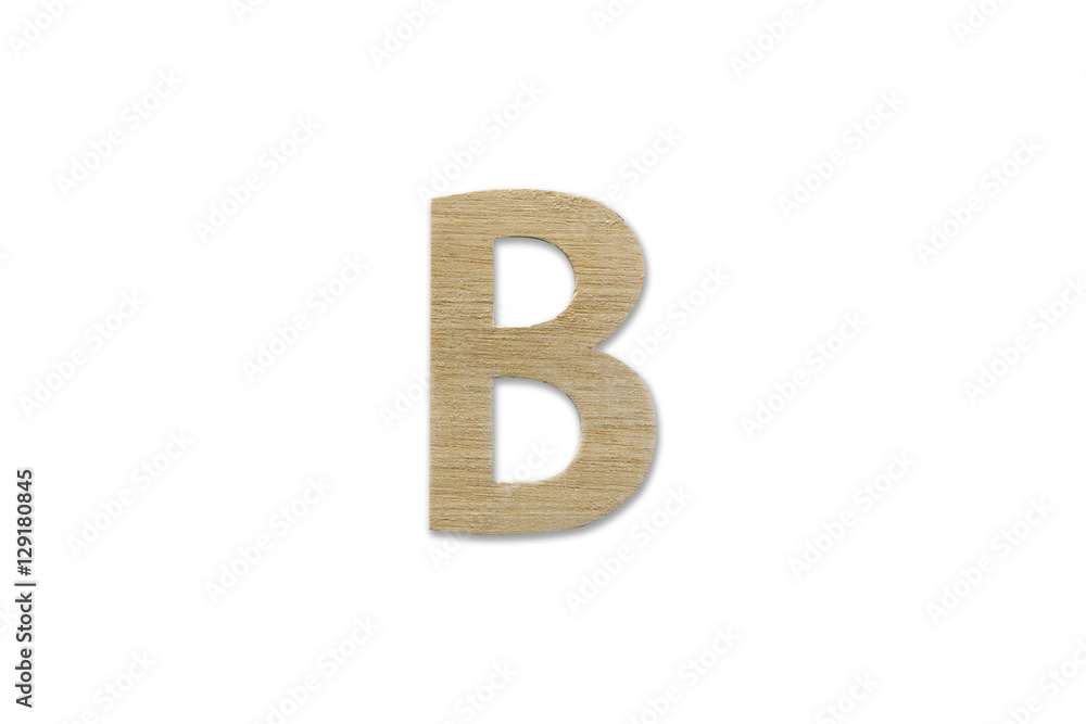 english alphabet B made from wood isolated on white background english alphabet B made from wood isolated on white background