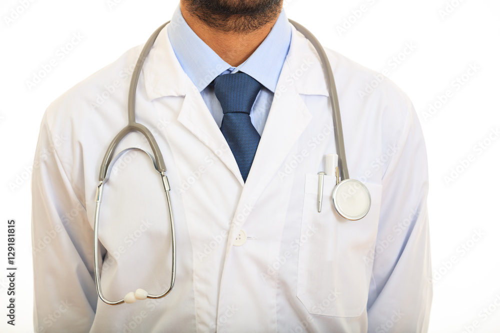Doctor with a stethoscope on white background Doctor with a stethoscope on white background