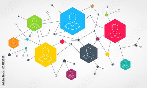 social network colorful