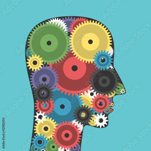 фотографія Cog wheels head silhouette