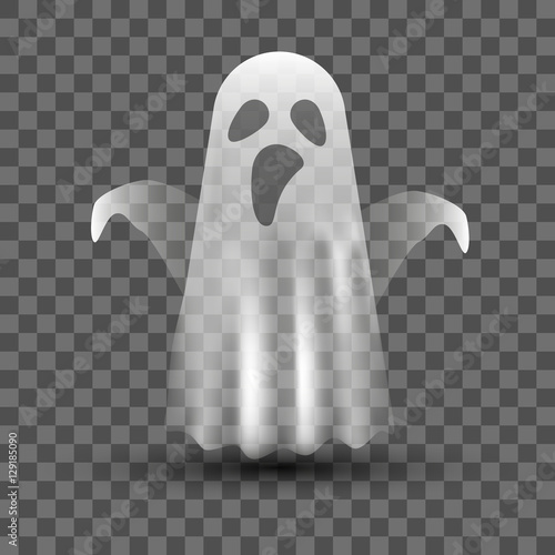 Ghost on transparent background. Vector illustration
