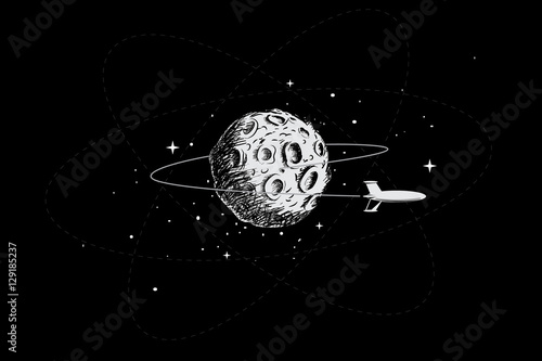 spacecraft orbiting the moon