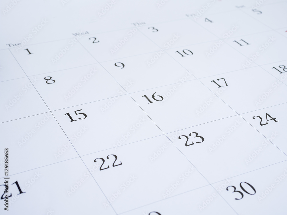 Number of white calendar desk 1 Number of white calendar desk 1
