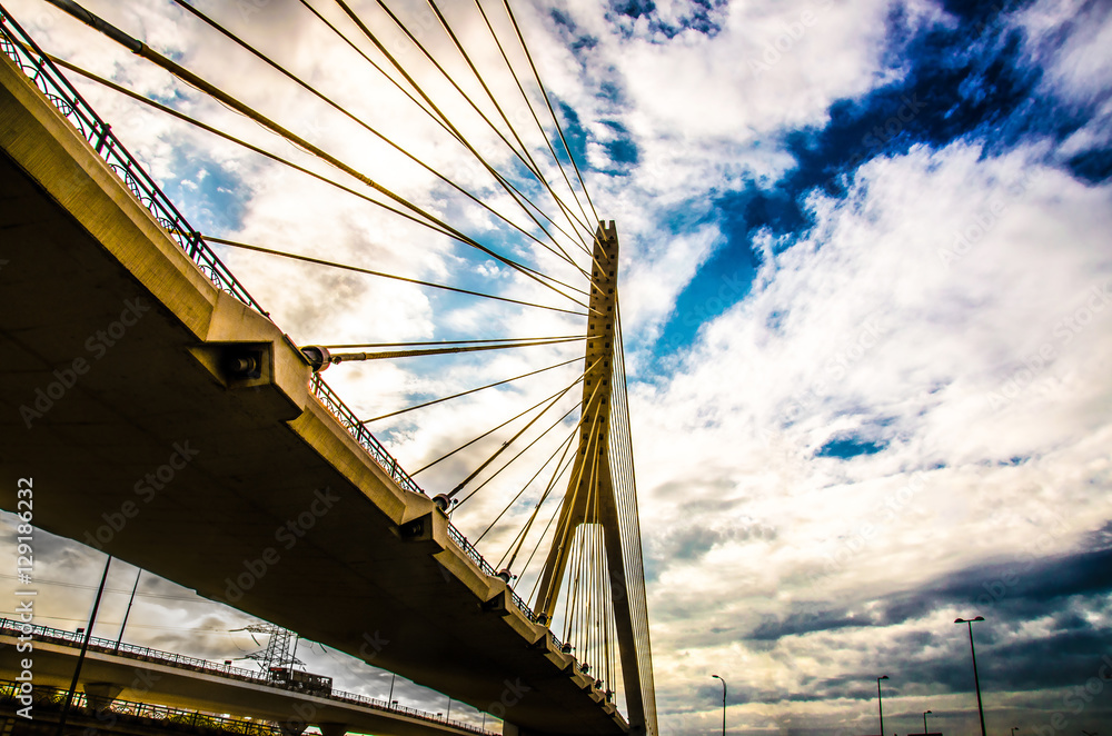 Fototapeta premium Bridge and clouds