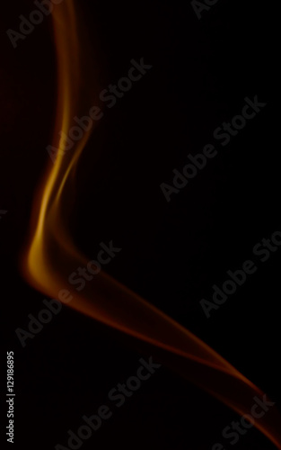 Orange abstract smoke art plume