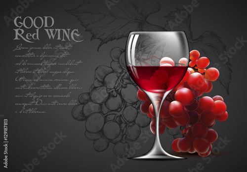 Transparent glass of wine