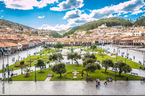 Tablou pe pânză View of Plaza de Armas in Cusco Peru