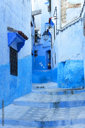 Architectural detail of the old Medina of Chefchaouen, Morocco, Africa © Rechitan Sorin