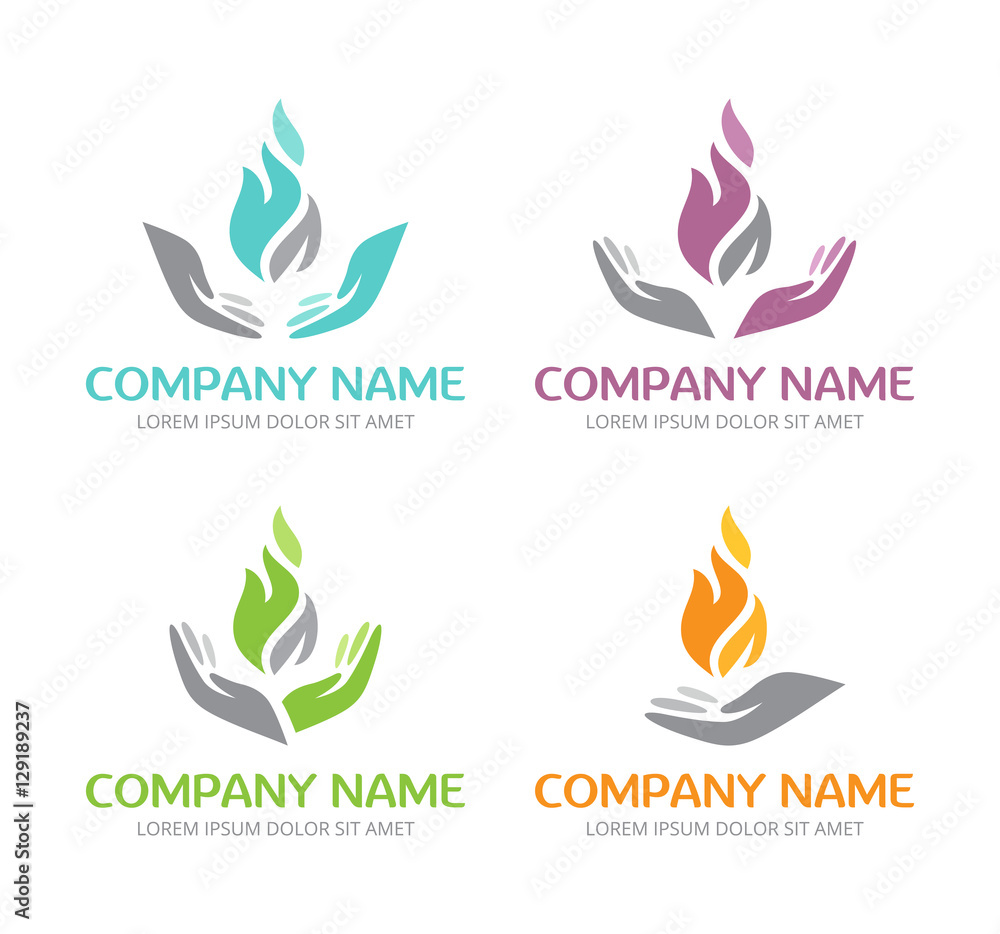 Logo Flamme et Mains Logo Flamme et Mains
