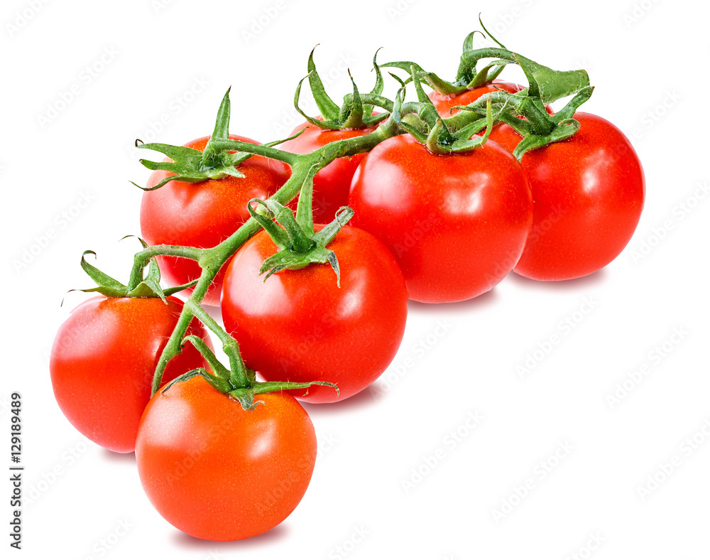 Cherry tomatoes isolated on a white