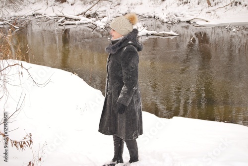 woman nature winter