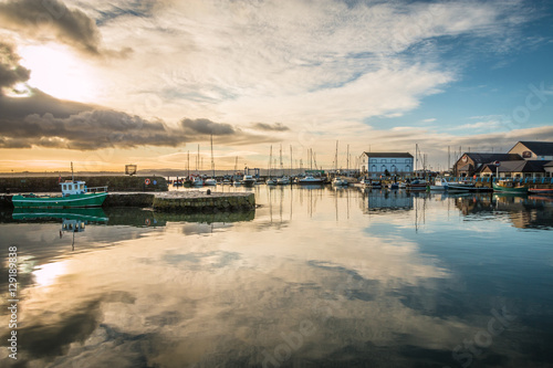 Canvas Print Fishing port in Northern Ireland