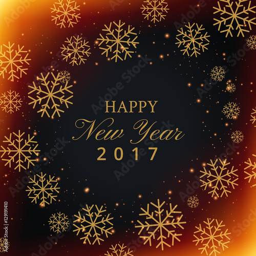 beautiful snowflakes background with happy new year text