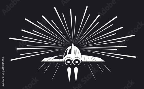 Spaceship flying