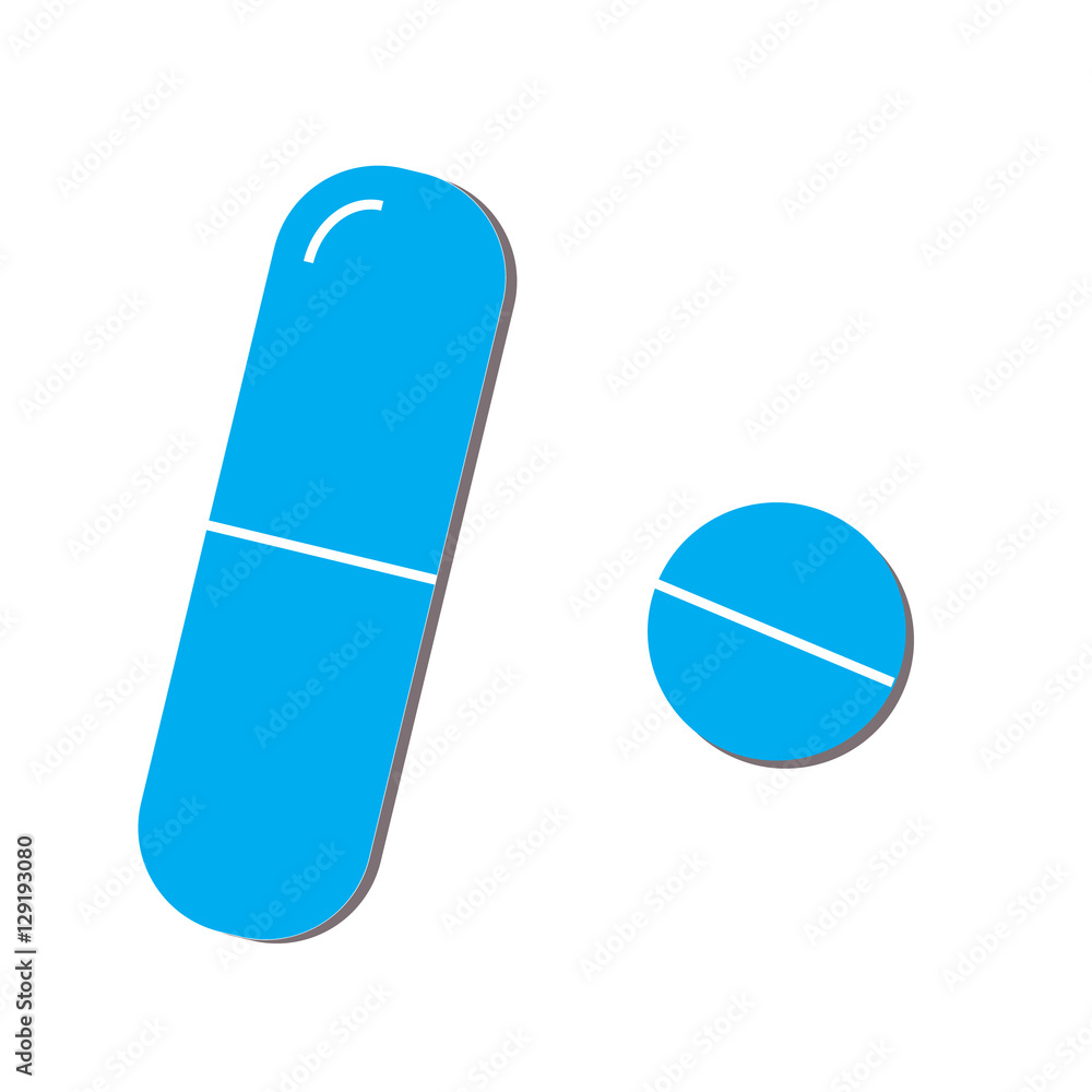 Pills Icon in trendy flat style isolated on white background. Pills Icon in trendy flat style isolated on white background.