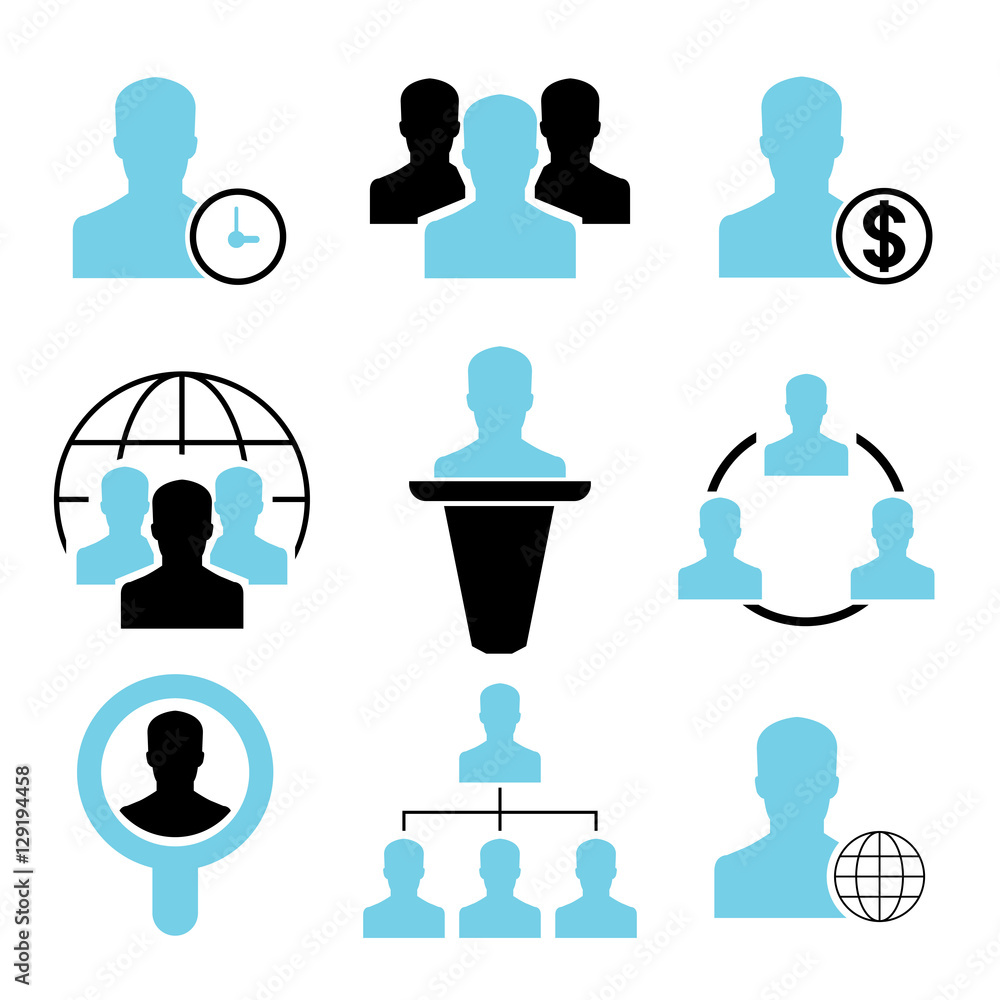 people, business management icons people, business management icons