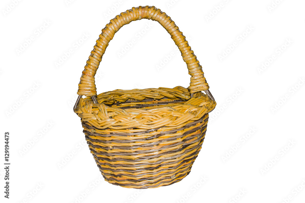 The basket is woven from paper on white background
