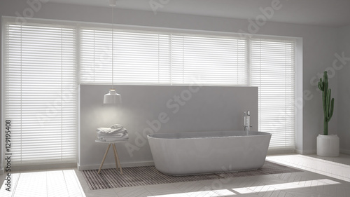 Scandinavian bathroom  white minimalistic interior design