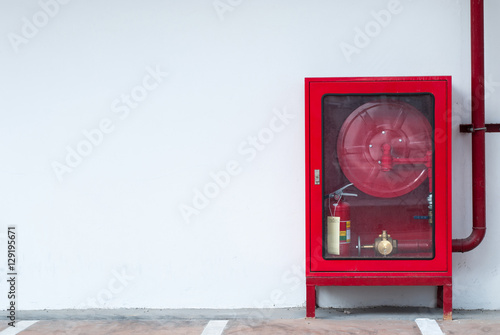 Fire safety equipment in the red box