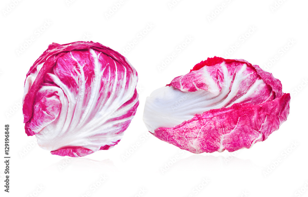 fresh radicchio (red salad) isolated on white background fresh radicchio (red salad) isolated on white background
