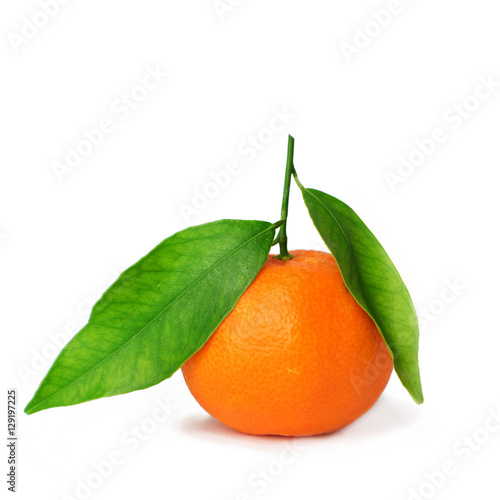 Healthy fresh orange tangerines on the white background